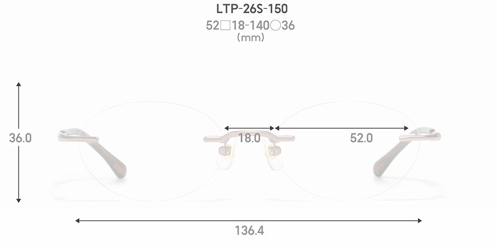 JINS STANDARD Rimless 150 96